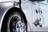 The measuring system for road surface quality inspection is mounted on test vehicles.