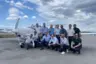 Successful maiden flight: members of the Diamond Aircraft team and project partners in front of the new all-electric eDA40