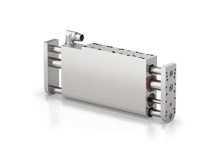 Kistler supplements the LinMot linear module with piezoelectric force measurement technology and acceleration compensation.