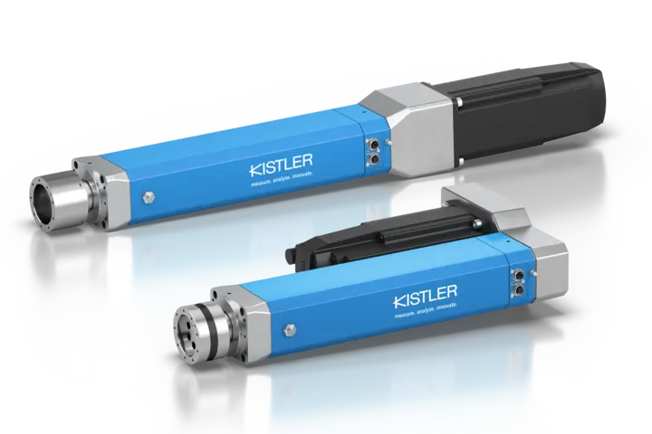 Electromechanical joining module with integrated force sensing Electromechanical NCFx Pro joining module with mounted force sensors in the tool holder and with wireless data transmission