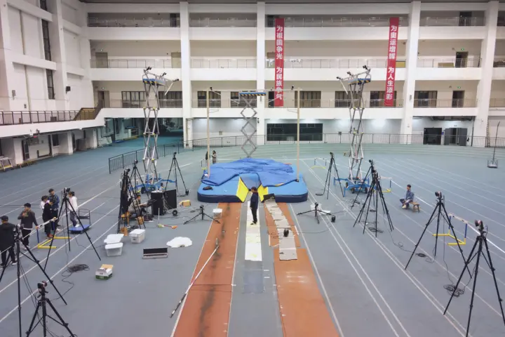 Pole Vault facility at the Shanghai University of Sport, equipped with force plates from Kistler