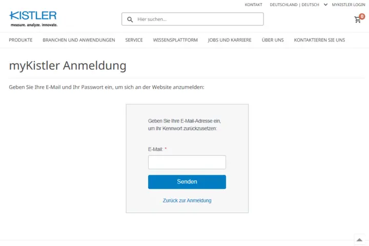 myKistler Passwort ändern Aktualisieren Sie Ihr Passwort auf Ihrer myKistler Profilseite.