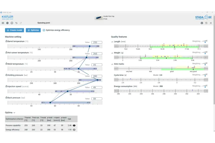  The Stasa QC software enables model- and AI based predictions of part quality in injection molding.