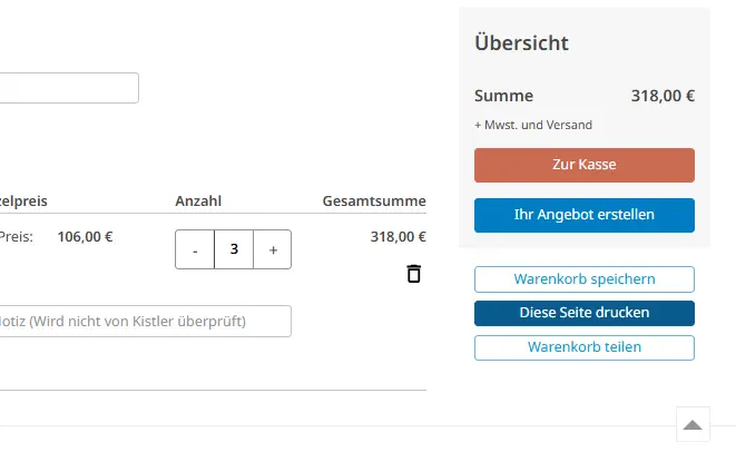 "Diese Seite drucken" Funktion auf myKistler Diese Funktion ermöglicht es Ihnen, die Seite mit den gewünschten Produkten im PDF-Format zu drucken, was das Teilen mit Kollegen oder Ihrem Kistler Vertriebsmitarbeiter erleichtert.