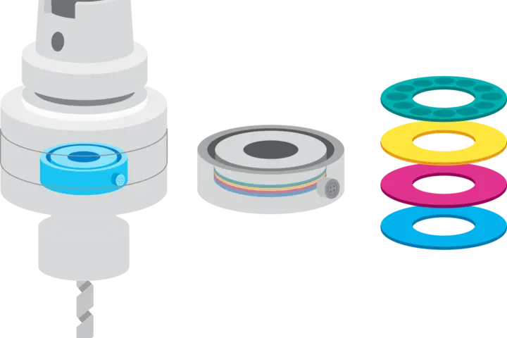 Structure of a wireless rotating dynamometer with a sensor based on piezo technology and crystal disks