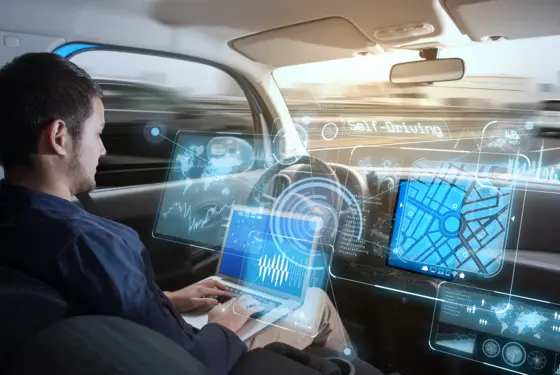 In the course of automobile evolution, car connectivity rises and driving automation progresses.