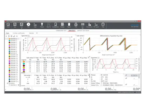 The Kistler software testXpert has been specifically designed for standard-compliant and documented testing of bolted joints.