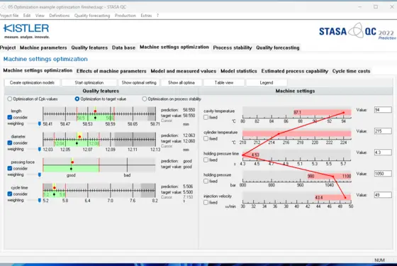 The Stasa QC software enables model- and AI based predictions of part quality in injection molding.