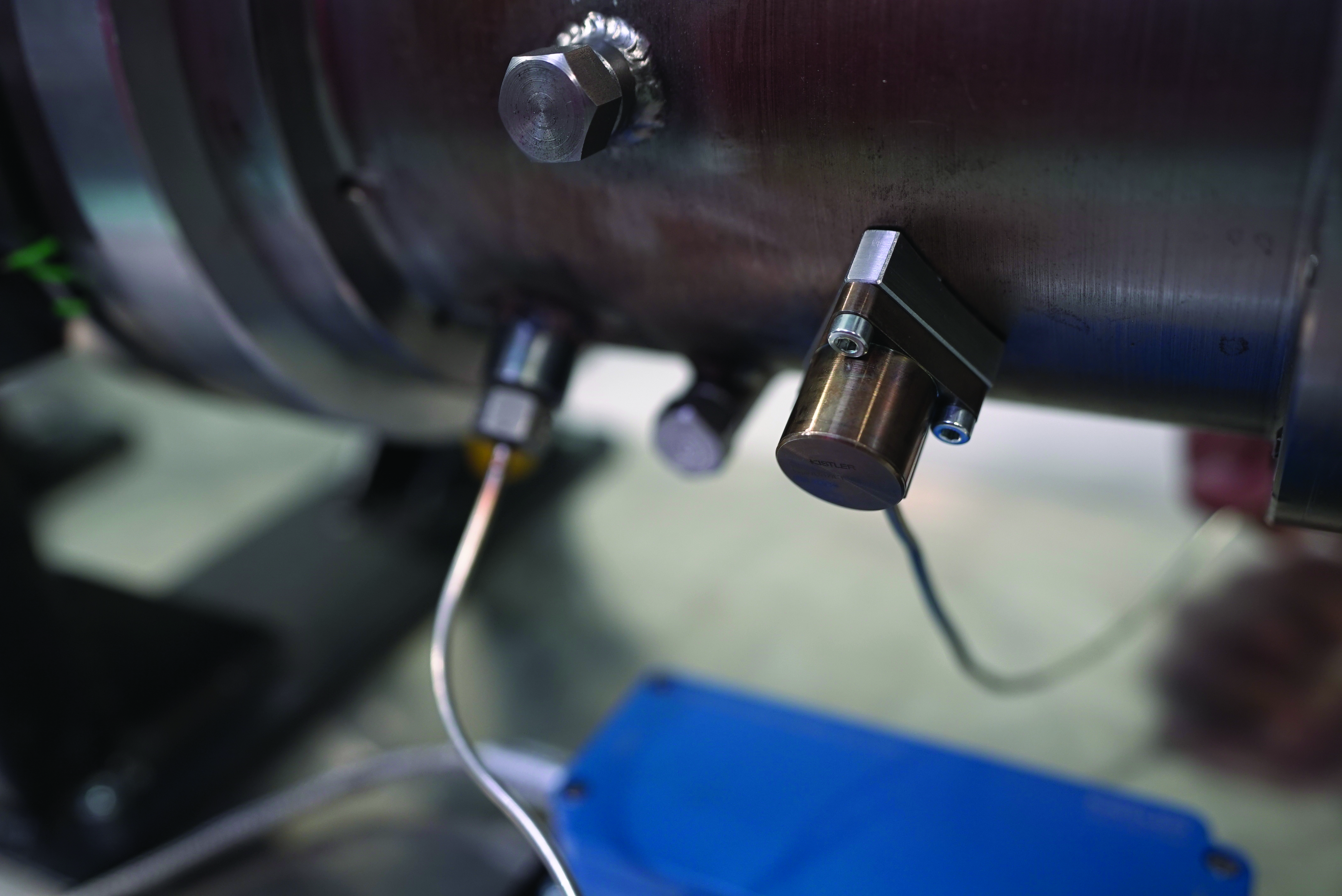 Les enquêtes sur l'instabilité de la combustion utilisent des capteurs de pression à haute température de type 6021A et des capteurs d'accélération de type 8209A.