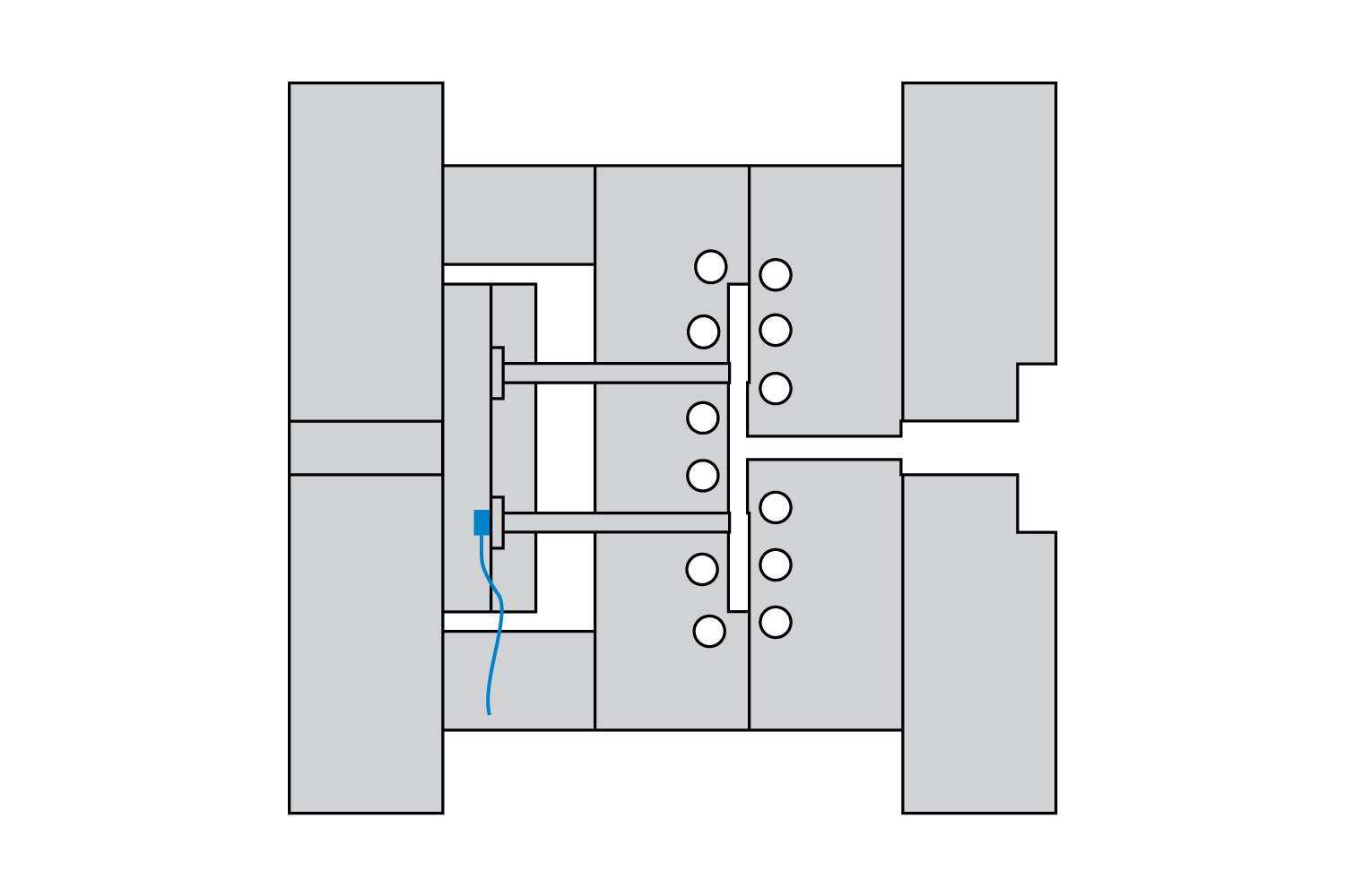 Mold Monitoring wird empfohlen, um die korrekte Platzierung des Einlegeteils beim Umspritzen sicherzustellen.