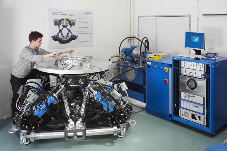Kistler hexapod system Exact calibration of a force sensor with the help of a hexapod.