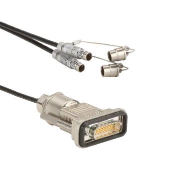 Connection cables for process monitoring system (2x4-channel), 2 x Fischer 102 pos. to D-Sub pos. / 1491A2A Cables 1491A2A for connection between ComoNeo and the Type 2205 thermo amplifier (Y split cable).
