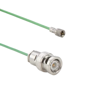Connection cable for piezoelectric sensors, KIAG 10-32 pos. to BNC pos., PFA, 0.5 m