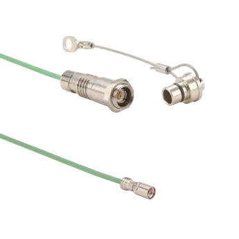 Connection cable for piezoelectric sensors, M4x0.35 pos. int. to Fischer 102 neg., 0.6 m