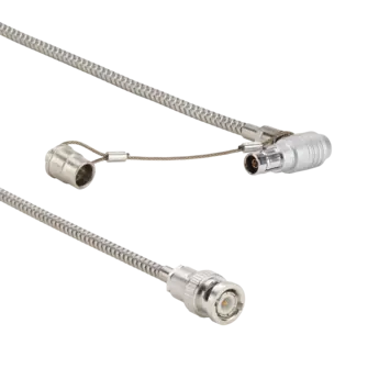 Coaxial cables 1676A for distance extension in single-cavity mold pressure measurement. Used with single-channel connectors and where there is a space shortage.