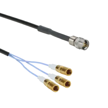 Separation cables for piezoelectric sensors, M8x0.75 3-pole pos. to 3 x SSMB neg. / 1693A Separation cables 1693A used for triaxial measurements in multi-axis force sensors.