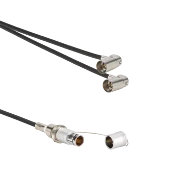 Connection cables for piezoelectric sensors, 2 x V3-BW pos. 90° to Fischer 104 pos. / 1698ABW Connection cables used for multi-axis measurements.