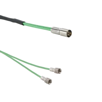 Separation cables for piezoelectric sensors, V3-A pos. to 2 x KIAG 10-32 pos. / 1698AP Separation cables used for multi-axis measurements.
