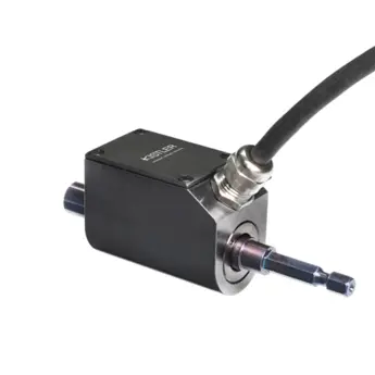 Torque sensor with rotating measuring shaft, hex drive and cable, 5 Nm