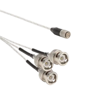 1756CLK04SP Separation cable for voltage output sensors, 1/4-28 neg. to 3 x BNC pos., FEP, low outgassing, custom length