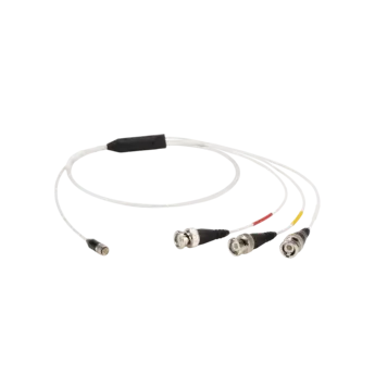 Separation cable for voltage output sensors, 1/4-28 neg. to 3 x BNC pos., FEP, 3 m