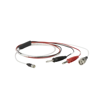 Special cables for voltage output sensors, 1/4-28 neg. to 1 x BNC pos. 2 x Banana Jack / 1786D Cables 1786D for voltage output sensors (e.g. MEMS capacitive uniaxial accelerometers).