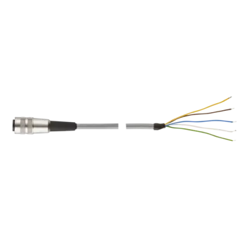 VK-D/F-St-A 2m Connecting cable shielded, M16 female straight, free cable end, 2 m