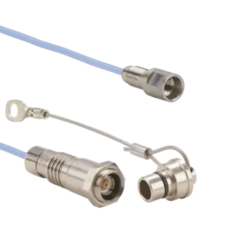Coax cables 1900A19 for single-channel mold pressure measurement with M3 and Fischer connectors.