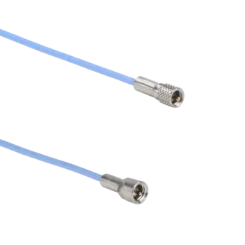 Connection cable for piezoelectric sensors, M4x0,35 pos. to KIAG 10-32 pos. hex, blue, 10 m