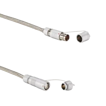 Extension for cavity pressure sensors, Fischer 104 pos. to Fischer 104 neg., metalic gray, 2 m