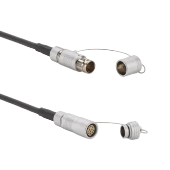 Extensions for cavity pressure sensors, Fischer 104 pos. to Fischer 104 neg., FPM / 1997B Cables 1997B for cable extension in multi-cavity mold pressure measurement. Used with multi-channel connectors (e.g type 1710b - 8 channel).