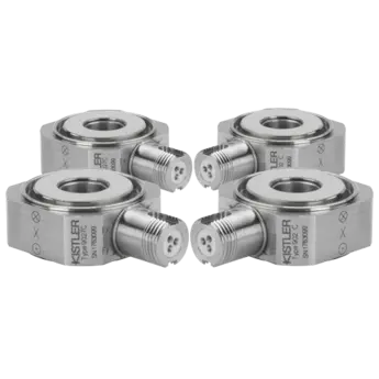 The dynamometer kits 90x6C4 contain a set of two triaxial ring force transducers 90x7C and 90x8C each, which can be assembled to a force plate. These triaxial force sensors are especially selected to match in their measurement behaviour and get ground together to the same height.