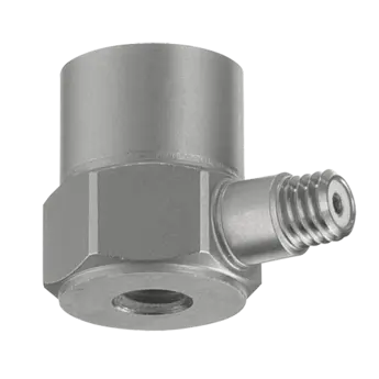 Piezoelectric accelerometer, charge mode, ceramic shear, high temperature, 10-32 mount, 1000 g