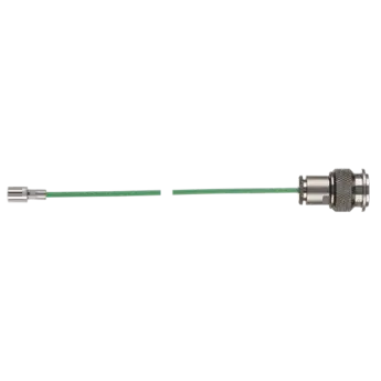 Cables verdes, unifilares, de alto aislamiento, con base de PFA (ø2 mm) para sensores con conector KIAG 10-32 neg. int.