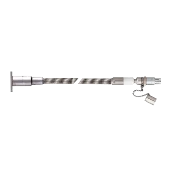 Connecting cable for multicomponent dynamometers, 8-wire, with metal sheath, Fischer flange 9-pole pos., 5m