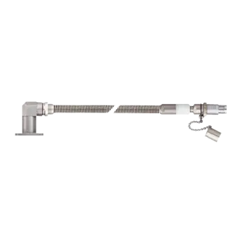 Connecting cable for multicomponent dynamometers, 8-wire, with metal sheath, 90° Fischer flange 9-pole pos., 5m