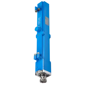 Electromechanical NC joining module NCFR, meas. range 1/2: 15/5 kN, 400 mm stroke, 400 mm/s speed, torque 50 Nm, with adapter plate (A)