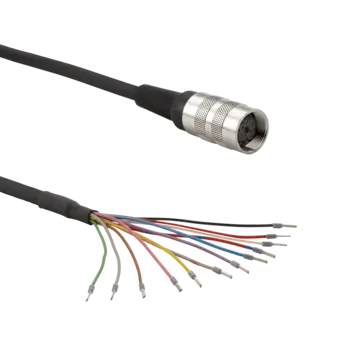 Connection cable for strain gauge torque sensors, M16x0.75 12-pole neg. to open end, black, custom length