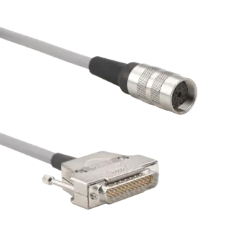 Connection cables for strain gauge torque sensors and CoMo Torque-4503/04AxxB2, M16x0.75 12-pole neg. to D-Sub 25-pole pos. / KSM-12E 12-pole cables KSM-12E for strain gauge torque sensors.