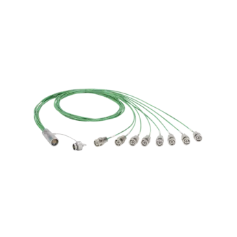 Separation cables for piezoelectric sensors, Fischer KE 104 neg. to 8 x BNC pos. / Z16634 Separation cables Z16634 for dynamometers and force plates (e.g. for sensors with Fischer connection).