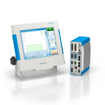 Process monitoring system maXYmos NC for NC joining modules / 5847B The maXYmos NC process monitoring system controls, monitors, evaluates and documents characteristics of two measurands XY for joining and press-fitting processes in combination with NC joining modules and the associated servo amplifier IndraDrive.
